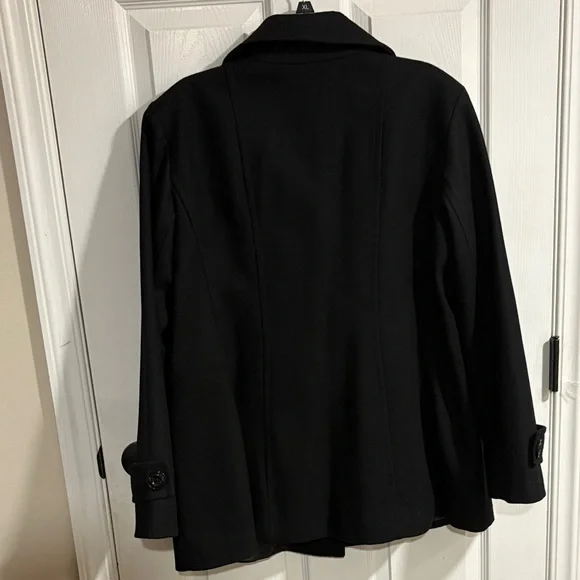 London Fog Women's Classic Black Pea Coat - Picture 6 of 6